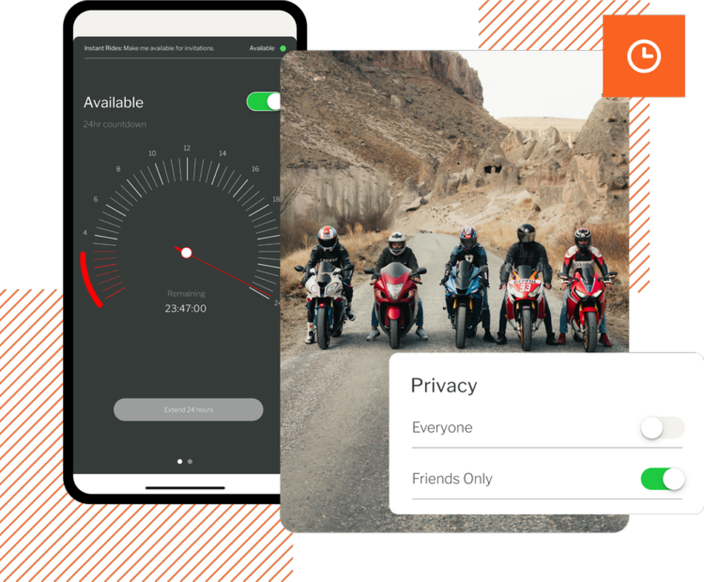 Privacy and safety settings in the Freedom Machine app
